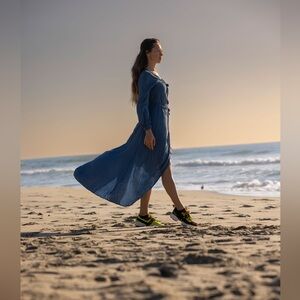 Romper wrap dress blue.